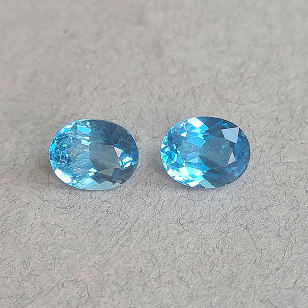 Топазы Swiss Blue 6.96ct пара